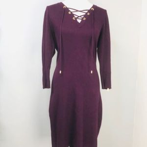 🌺 Calvin Klein Purple Sweater Dress Size S